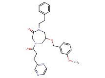 6-[(3-methoxybenzyl)oxy]-1-(2-phenylethyl)-4-[3-(2-pyrazinyl)propanoyl]-1,4-diazepan-2-one
