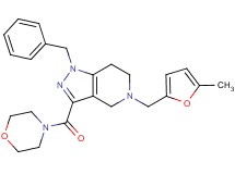 1-benzyl-5-[(5-methyl-2-furyl)methyl]-3-(4-morpholinylcarbonyl)-4,5,6,7-tetrahydro-1H-pyrazolo[4,3-c]pyridine