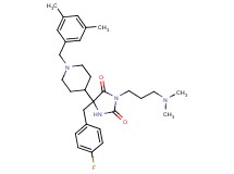3-[3-(dimethylamino)propyl]-5-[1-(3,5-dimethylbenzyl)-4-piperidinyl]-5-(4-fluorobenzyl)-2,4-imidazolidinedione