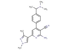 2-amino-4-{4-[1-(dimethylamino)ethyl]phenyl}-6-(1,3-dimethyl-1H-pyrazol-4-yl)nicotinonitrile