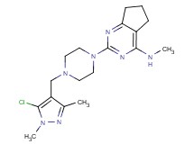 2-{4-[(5-chloro-1,3-dimethyl-1H-pyrazol-4-yl)methyl]piperazin-1-yl}-N-methyl-6,7-dihydro-5H-cyclopenta[d]pyrimidin-4-amine