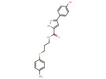 3-(4-hydroxyphenyl)-N-{3-[(4-methylphenyl)thio]propyl}-1H-pyrazole-5-carboxamide