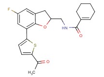 N-{[7-(5-acetyl-2-thienyl)-5-fluoro-2,3-dihydro-1-benzofuran-2-yl]methyl}-1-cyclohexene-1-carboxamide