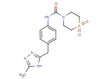 N-{4-[(5-methyl-4H-1,2,4-triazol-3-yl)methyl]phenyl}thiomorpholine-4-carboxamide 1,1-dioxide