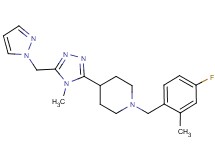 1-(4-fluoro-2-methylbenzyl)-4-[4-methyl-5-(1H-pyrazol-1-ylmethyl)-4H-1,2,4-triazol-3-yl]piperidine