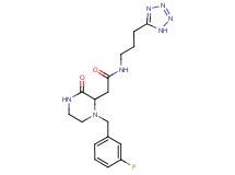 2-[1-(3-fluorobenzyl)-3-oxo-2-piperazinyl]-N-[3-(1H-tetrazol-5-yl)propyl]acetamide