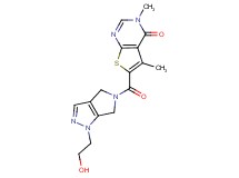 6-{[1-(2-hydroxyethyl)-4,6-dihydropyrrolo[3,4-c]pyrazol-5(1H)-yl]carbonyl}-3,5-dimethylthieno[2,3-d]pyrimidin-4(3H)-one