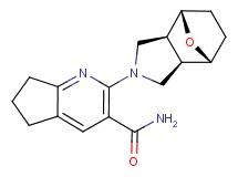 2-[(1R*,2R*,6S*,7S*)-10-oxa-4-azatricyclo[5.2.1.0~2,6~]dec-4-yl]-6,7-dihydro-5H-cyclopenta[b]pyridine-3-carboxamide