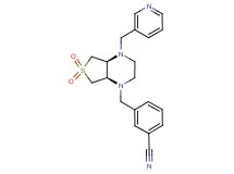 3-{[(4aS*,7aR*)-6,6-dioxido-4-(3-pyridinylmethyl)hexahydrothieno[3,4-b]pyrazin-1(2H)-yl]methyl}benzonitrile