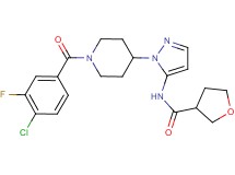 N-{1-[1-(4-chloro-3-fluorobenzoyl)-4-piperidinyl]-1H-pyrazol-5-yl}tetrahydro-3-furancarboxamide