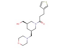 {(3R*,5R*)-5-(morpholin-4-ylmethyl)-1-[3-(3-thienyl)propanoyl]piperidin-3-yl}methanol