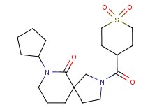 7-cyclopentyl-2-[(1,1-dioxidotetrahydro-2H-thiopyran-4-yl)carbonyl]-2,7-diazaspiro[4.5]decan-6-one