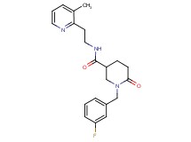 1-(3-fluorobenzyl)-N-[2-(3-methyl-2-pyridinyl)ethyl]-6-oxo-3-piperidinecarboxamide