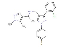N-{[3-(2-chlorophenyl)-1-(4-fluorophenyl)-1H-pyrazol-4-yl]methyl}-1-(1,5-dimethyl-1H-pyrazol-4-yl)ethanamine