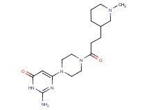 2-amino-6-{4-[3-(1-methyl-3-piperidinyl)propanoyl]-1-piperazinyl}-4(3H)-pyrimidinone