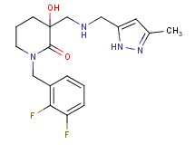 1-(2,3-difluorobenzyl)-3-hydroxy-3-({[(3-methyl-1H-pyrazol-5-yl)methyl]amino}methyl)-2-piperidinone