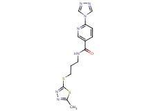 N-{3-[(5-methyl-1,3,4-thiadiazol-2-yl)thio]propyl}-6-(4H-1,2,4-triazol-4-yl)nicotinamide
