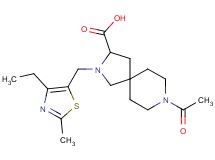 8-acetyl-2-[(4-ethyl-2-methyl-1,3-thiazol-5-yl)methyl]-2,8-diazaspiro[4.5]decane-3-carboxylic acid