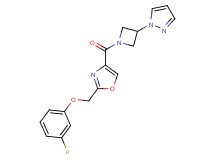 2-[(3-fluorophenoxy)methyl]-4-{[3-(1H-pyrazol-1-yl)azetidin-1-yl]carbonyl}-1,3-oxazole