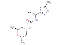 2-[(2R*,6S*)-2,6-dimethylmorpholin-4-yl]-N-[1-(5-methyl-1H-1,2,4-triazol-3-yl)ethyl]acetamide