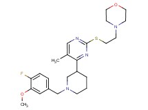 4-[2-({4-[1-(4-fluoro-3-methoxybenzyl)-3-piperidinyl]-5-methyl-2-pyrimidinyl}thio)ethyl]morpholine