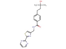 4-(3-hydroxy-3-methylbutyl)-N-{[2-(2-pyrimidinyl)-1,3-thiazol-4-yl]methyl}benzamide