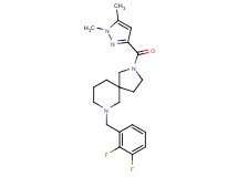 7-(2,3-difluorobenzyl)-2-[(1,5-dimethyl-1H-pyrazol-3-yl)carbonyl]-2,7-diazaspiro[4.5]decane
