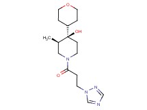 (3R*,4R*)-3-methyl-4-(tetrahydro-2H-pyran-4-yl)-1-[3-(1H-1,2,4-triazol-1-yl)propanoyl]-4-piperidinol
