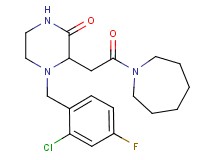 3-[2-(1-azepanyl)-2-oxoethyl]-4-(2-chloro-4-fluorobenzyl)-2-piperazinone