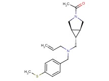 N-{[(1R*,5S*,6r)-3-acetyl-3-azabicyclo[3.1.0]hex-6-yl]methyl}-N-[4-(methylthio)benzyl]prop-2-en-1-amine