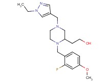 2-[4-[(1-ethyl-1H-pyrazol-4-yl)methyl]-1-(2-fluoro-4-methoxybenzyl)-2-piperazinyl]ethanol
