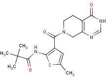 2,2-dimethyl-N-{5-methyl-3-[(4-oxo-4,5,6,8-tetrahydropyrido[3,4-d]pyrimidin-7(3H)-yl)carbonyl]-2-thienyl}propanamide