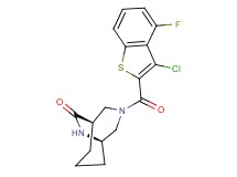 (1S*,5R*)-3-[(3-chloro-4-fluoro-1-benzothien-2-yl)carbonyl]-3,9-diazabicyclo[3.3.2]decan-10-one