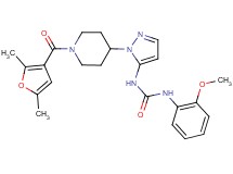 N-{1-[1-(2,5-dimethyl-3-furoyl)-4-piperidinyl]-1H-pyrazol-5-yl}-N'-(2-methoxyphenyl)urea
