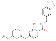 N-(1,3-benzodioxol-5-ylmethyl)-2-hydroxy-6-[(3-methoxy-1-piperidinyl)methyl]nicotinamide