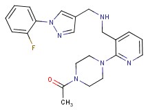 1-[2-(4-acetyl-1-piperazinyl)-3-pyridinyl]-N-{[1-(2-fluorophenyl)-1H-pyrazol-4-yl]methyl}methanamine