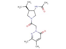 N-{(3S*,4R*)-1-[(3,4-dimethyl-6-oxo-1(6H)-pyridazinyl)acetyl]-4-isopropyl-3-pyrrolidinyl}acetamide
