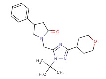 1-{[1-tert-butyl-3-(tetrahydro-2H-pyran-4-yl)-1H-1,2,4-triazol-5-yl]methyl}-4-phenylpyrrolidin-2-one
