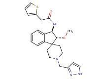N-[(2R*,3R*)-2-methoxy-1'-(1H-pyrazol-3-ylmethyl)-2,3-dihydrospiro[indene-1,4'-piperidin]-3-yl]-2-(2-thienyl)acetamide