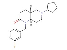 (4aR*,8aS*)-6-cyclopentyl-1-(3-fluorobenzyl)octahydro-1,6-naphthyridin-2(1H)-one