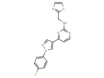 4-[1-(4-fluorophenyl)-1H-pyrazol-4-yl]-N-(1,3-thiazol-2-ylmethyl)pyrimidin-2-amine