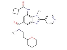 7-[(cyclobutylcarbonyl)amino]-N,1-dimethyl-2-(4-pyridinyl)-N-[2-(tetrahydro-2H-pyran-2-yl)ethyl]-1H-benzimidazole-5-carboxamide