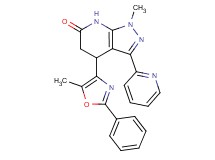 1-methyl-4-(5-methyl-2-phenyl-1,3-oxazol-4-yl)-3-pyridin-2-yl-1,4,5,7-tetrahydro-6H-pyrazolo[3,4-b]pyridin-6-one