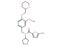 N-cyclopentyl-N-[3-methoxy-4-(tetrahydro-2H-pyran-2-ylmethoxy)benzyl]-5-methyl-2-thiophenecarboxamide