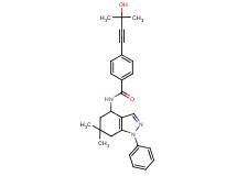 N-(6,6-dimethyl-1-phenyl-4,5,6,7-tetrahydro-1H-indazol-4-yl)-4-(3-hydroxy-3-methyl-1-butyn-1-yl)benzamide