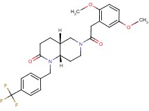 (4aR*,8aS*)-6-[(2,5-dimethoxyphenyl)acetyl]-1-[4-(trifluoromethyl)benzyl]octahydro-1,6-naphthyridin-2(1H)-one