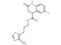 6-fluoro-N-[3-(4-methyl-1,3-thiazol-5-yl)propyl]-2-oxo-1,2,3,4-tetrahydro-4-quinolinecarboxamide