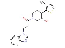 (3S*,4R*)-1-[3-(1H-benzimidazol-1-yl)propanoyl]-4-(3-methyl-2-thienyl)piperidin-3-ol