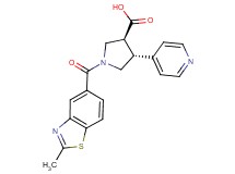 (3S*,4R*)-1-[(2-methyl-1,3-benzothiazol-5-yl)carbonyl]-4-pyridin-4-ylpyrrolidine-3-carboxylic acid