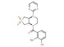 3-{[(4aS*,7aR*)-6,6-dioxido-4-pyrimidin-2-ylhexahydrothieno[3,4-b]pyrazin-1(2H)-yl]carbonyl}-2-methylphenol